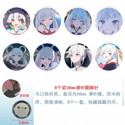 Cosmic princess kaguya Anime round scrub film brooch badge 58MM a set of 8
