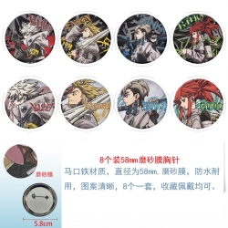 Gachiakuta  Anime round scrub film brooch badge 58MM a set of 8