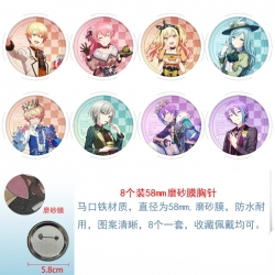 &zwnj;Project SEKAI&zwnj; Anime round scrub film brooch badge 58MM a set of 8