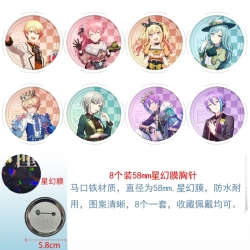 &zwnj;Project SEKAI&zwnj; Anime round Astral membrane brooch badge 58MM a set of 8                    