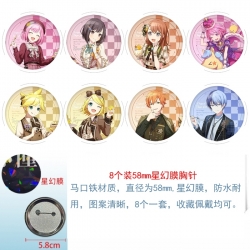 &zwnj;Project SEKAI&zwnj; Anime round Astral membrane brooch badge 58MM a set of 8                    