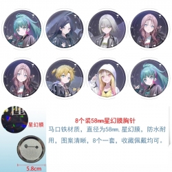 &zwnj;Project SEKAI&zwnj; Anime round Astral membrane brooch badge 58MM a set of 8                    