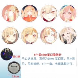 Cosmic princess kaguya Anime round Astral membrane brooch badge 58MM a set of 8