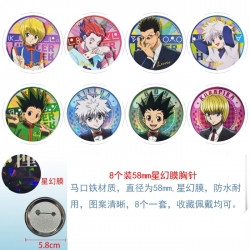 HunterXHunter Anime round Astral membrane brooch badge 58MM a set of 8
