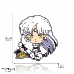 Inuyasha Anime peripheral metal brooch decoration chest badge OPP bag price for 5 pcs