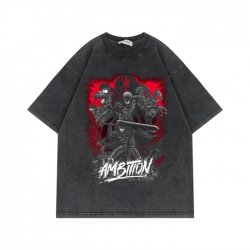 Berserk Anime Surrounding Direct Spray Technology Colorful Wash Short Sleeve T-shirt from S to 2XL