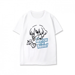 BOCCHI THE ROCK! Anime peripheral black and white short-sleeved T-shirt from S to 3XL