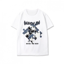 BOCCHI THE ROCK! Anime peripheral black and white short-sleeved T-shirt from S to 3XL