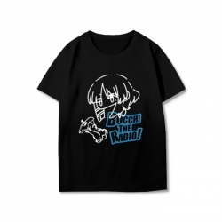 BOCCHI THE ROCK! Anime peripheral black and white short-sleeved T-shirt from S to 3XL