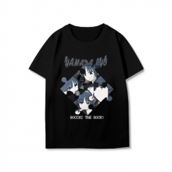 BOCCHI THE ROCK! Anime peripheral black and white short-sleeved T-shirt from S to 3XL