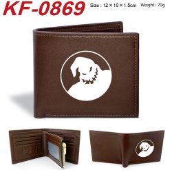 The Nightmare Before Christmas Anime peripheral black brown leather double fold wallet 12X10X1.5CM 70g