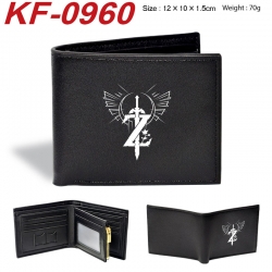 The Legend of Zelda Anime peripheral black brown leather double fold wallet 12X10X1.5CM 70g