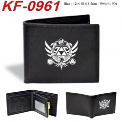 The Legend of Zelda Anime peripheral black brown leather double fold wallet 12X10X1.5CM 70g