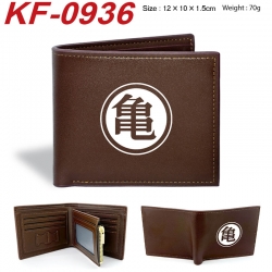 DRAGON BALL Anime peripheral black brown leather double fold wallet 12X10X1.5CM 70g