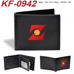 DRAGON BALL Anime peripheral black brown leather double fold wallet 12X10X1.5CM 70g