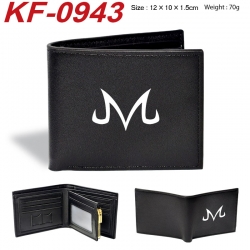 DRAGON BALL Anime peripheral black brown leather double fold wallet 12X10X1.5CM 70g