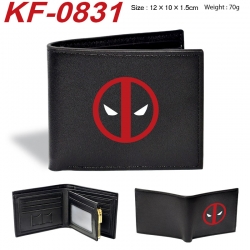 Marvel Anime peripheral black brown leather double fold wallet 12X10X1.5CM 70g