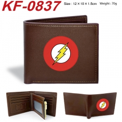 Marvel Anime peripheral black brown leather double fold wallet 12X10X1.5CM 70g