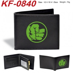 Marvel Anime peripheral black brown leather double fold wallet 12X10X1.5CM 70g