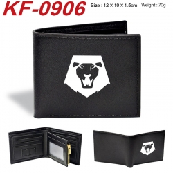 K-Pop:Demon Hunters Anime peripheral black brown leather double fold wallet 12X10X1.5CM 70g