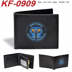 K-Pop:Demon Hunters Anime peripheral black brown leather double fold wallet 12X10X1.5CM 70g