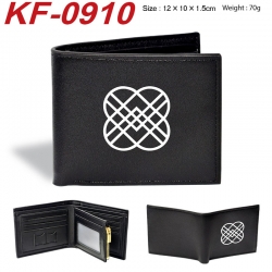K-Pop:Demon Hunters Anime peripheral black brown leather double fold wallet 12X10X1.5CM 70g