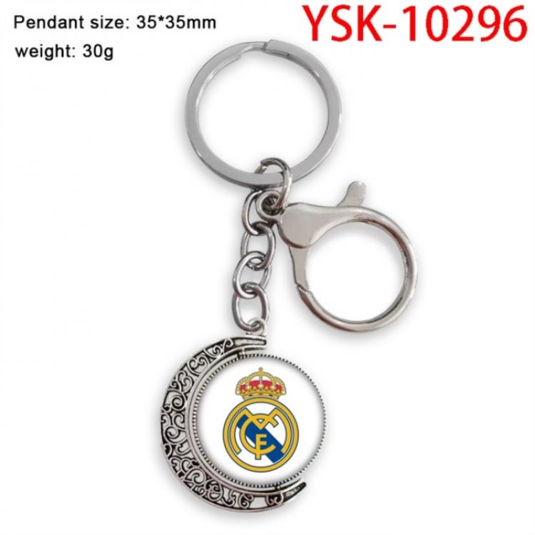 Football star Anime double-sided crystal rotating gemstone keychain pendant price for 5 pcs