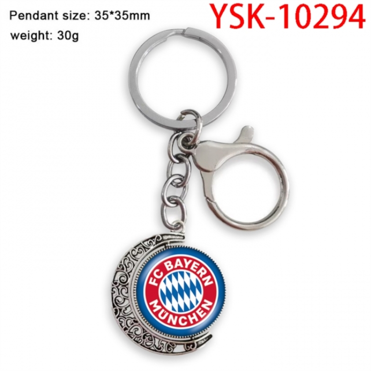 Football star Anime double-sided crystal rotating gemstone keychain pendant price for 5 pcs