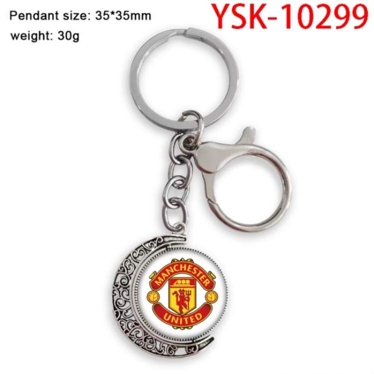 Football star Anime double-sided crystal rotating gemstone keychain pendant price for 5 pcs