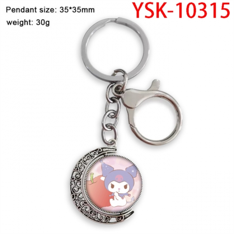 Sanrio Anime double-sided crystal rotating gemstone keychain pendant price for 5 pcs