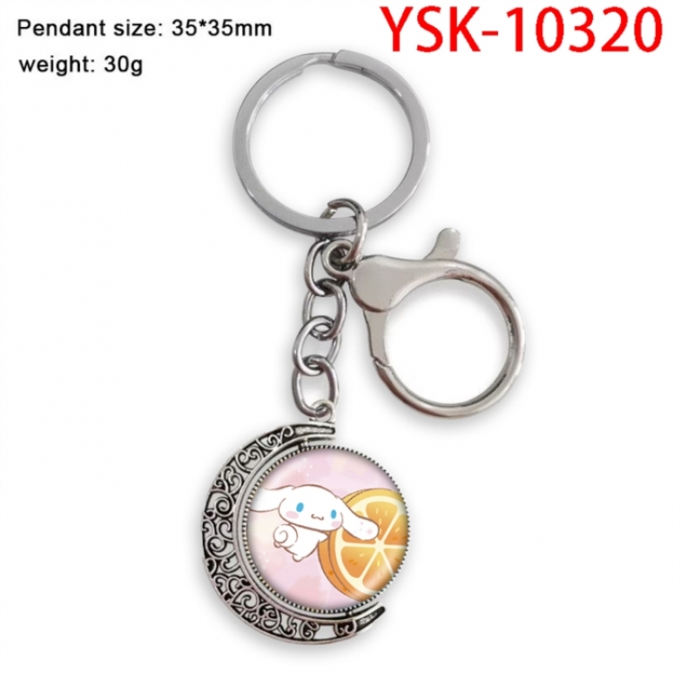 Sanrio Anime double-sided crystal rotating gemstone keychain pendant price for 5 pcs