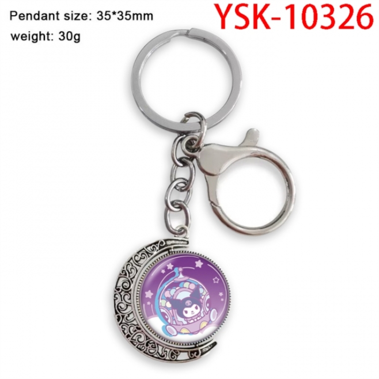 Sanrio Anime double-sided crystal rotating gemstone keychain pendant price for 5 pcs