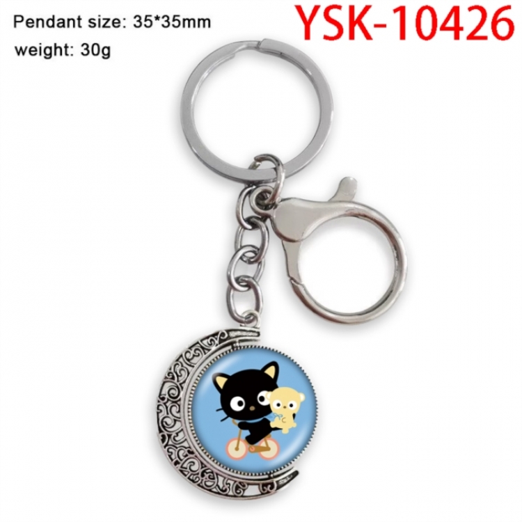 Sanrio Anime double-sided crystal rotating gemstone keychain pendant price for 5 pcs