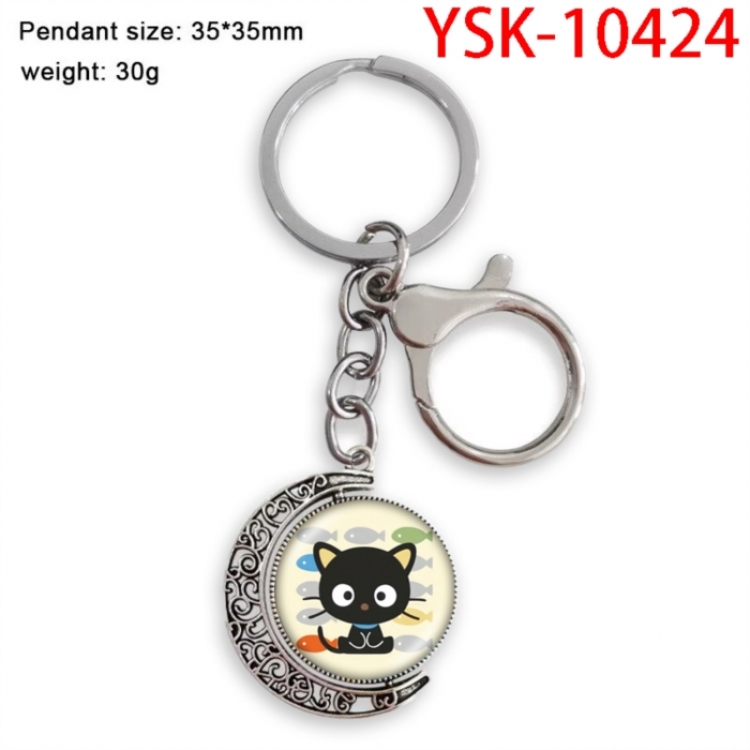 Sanrio Anime double-sided crystal rotating gemstone keychain pendant price for 5 pcs