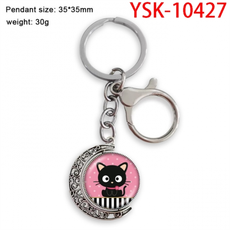 Sanrio Anime double-sided crystal rotating gemstone keychain pendant price for 5 pcs