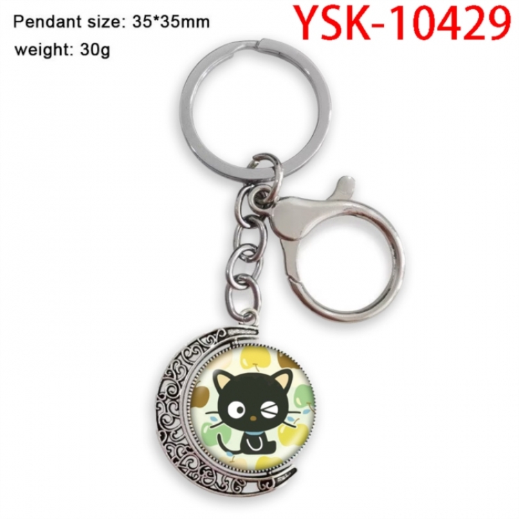 Sanrio Anime double-sided crystal rotating gemstone keychain pendant price for 5 pcs