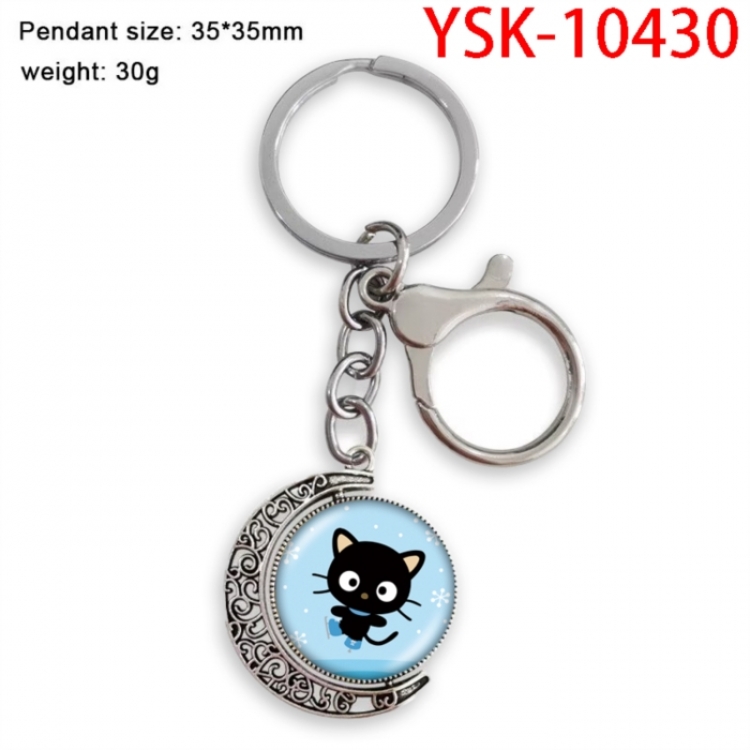 Sanrio Anime double-sided crystal rotating gemstone keychain pendant price for 5 pcs