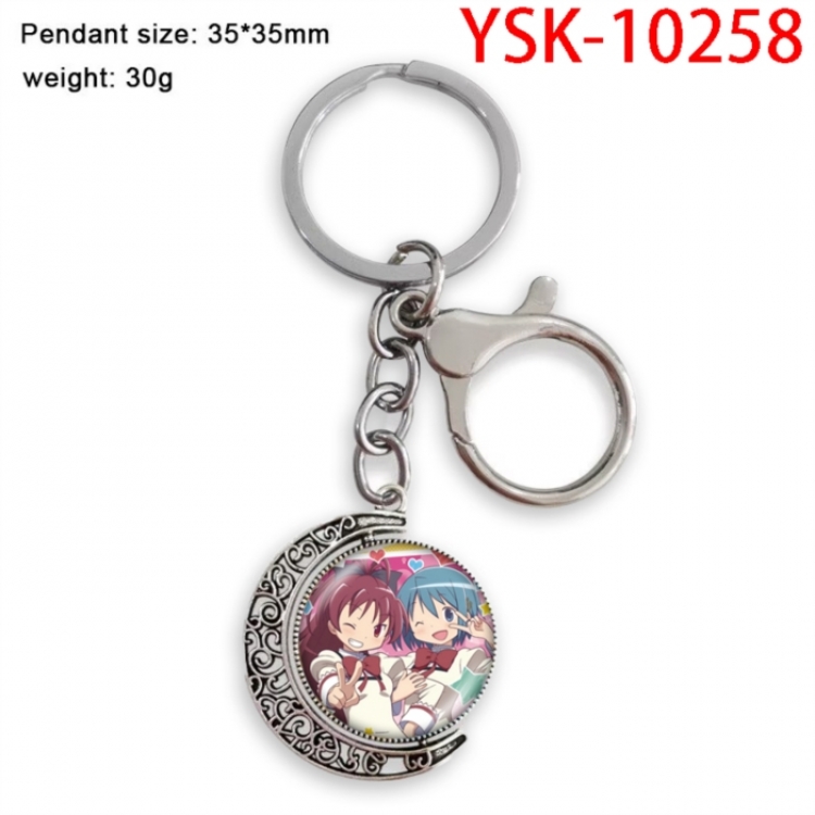 Magical Girl Madoka of the Magus Anime double-sided crystal rotating gemstone keychain pendant price for 5 pcs