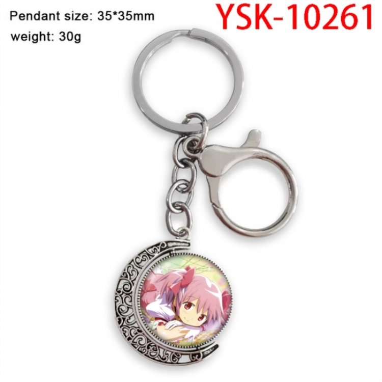 Magical Girl Madoka of the Magus Anime double-sided crystal rotating gemstone keychain pendant price for 5 pcs