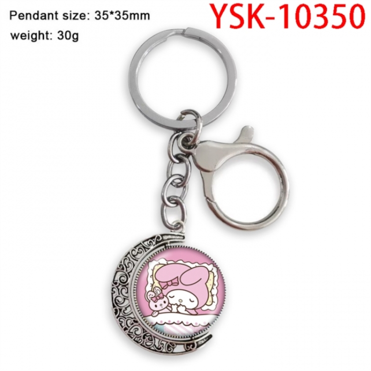 Melody Anime double-sided crystal rotating gemstone keychain pendant price for 5 pcs