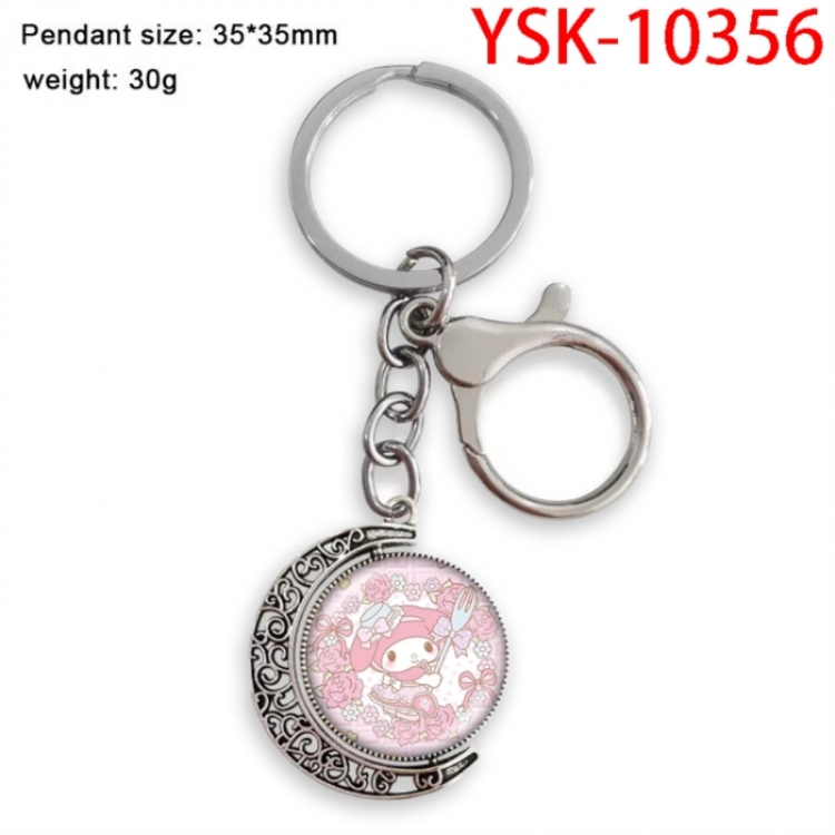 Melody Anime double-sided crystal rotating gemstone keychain pendant price for 5 pcs