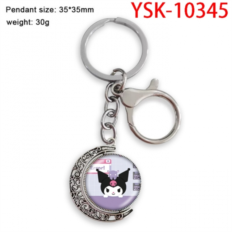 Kuromi Anime double-sided crystal rotating gemstone keychain pendant price for 5 pcs