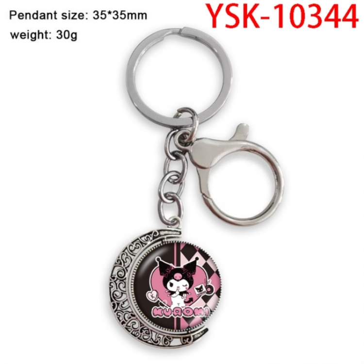 Kuromi Anime double-sided crystal rotating gemstone keychain pendant price for 5 pcs