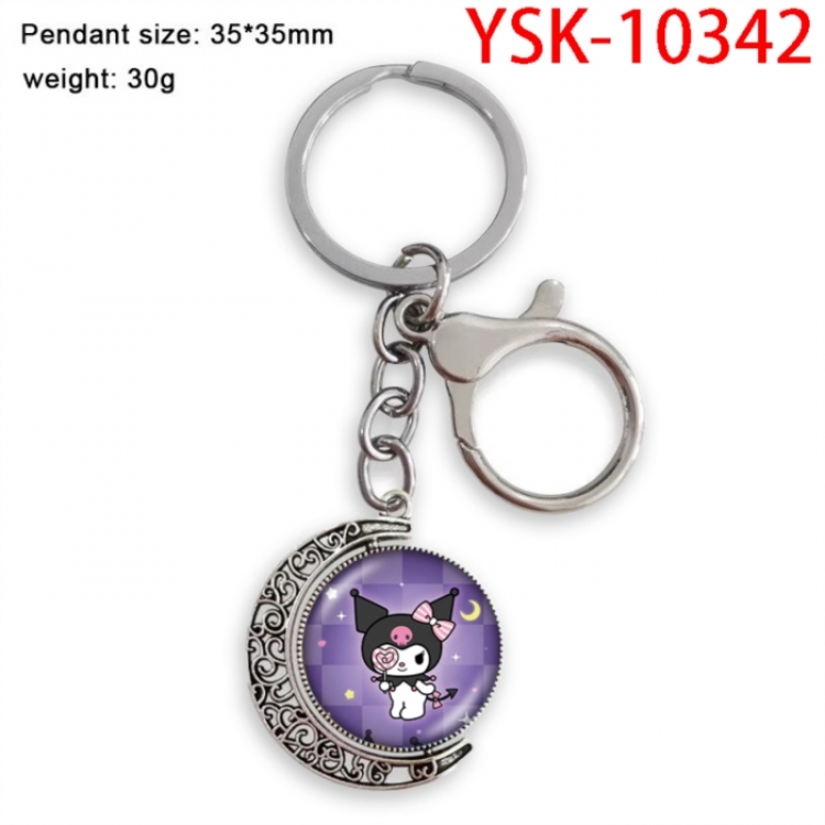 Kuromi Anime double-sided crystal rotating gemstone keychain pendant price for 5 pcs