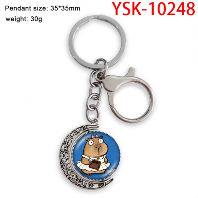 Kapibala Anime double-sided crystal rotating gemstone keychain pendant price for 5 pcs
