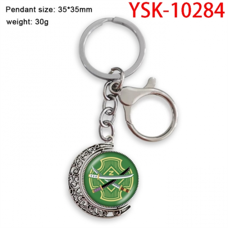 One Piece Anime double-sided crystal rotating gemstone keychain pendant price for 5 pcs