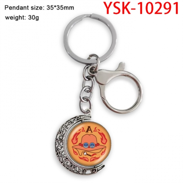 One Piece Anime double-sided crystal rotating gemstone keychain pendant price for 5 pcs