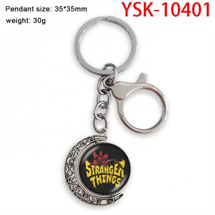 Stranger Things Anime double-sided crystal rotating gemstone keychain pendant price for 5 pcs