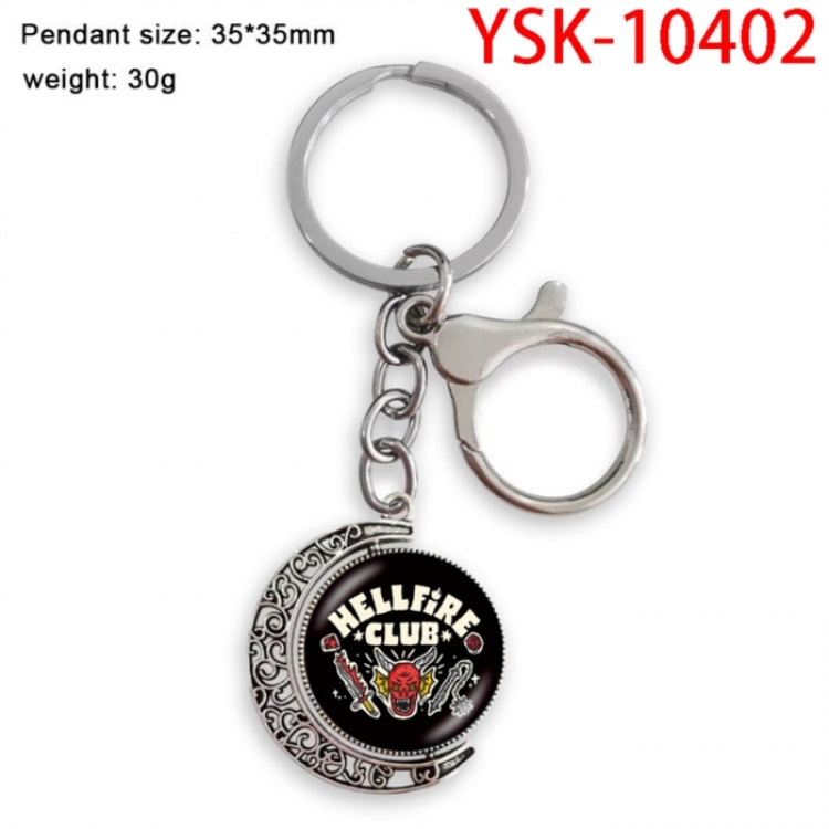 Stranger Things Anime double-sided crystal rotating gemstone keychain pendant price for 5 pcs