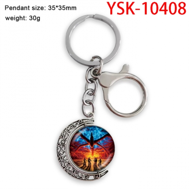 Stranger Things Anime double-sided crystal rotating gemstone keychain pendant price for 5 pcs